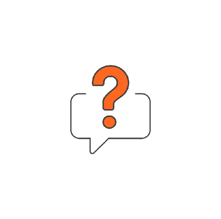 Icon showing an orange question mark with a black border